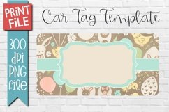Car Tag Template PNG Easter Patterns Sublimation