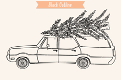 Station Wagon Car with Christmas Tree on Roof Top Holiday Product Image 2