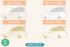 Station Wagon Car with Christmas Tree on Roof Top Holiday Product Image 5