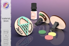 Car vent clip cover ice cream, laser cut file Product Image 1