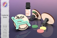 Car vent clip cover sunbed silhouette, laser cut file Product Image 1