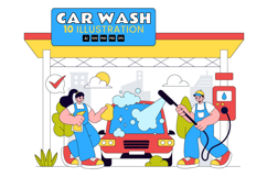 10 Car Wash Vector Illustration Product Image 1