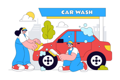 10 Car Wash Vector Illustration Product Image 4