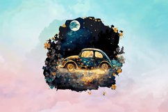 Floral car watercolor sublimation designs colorful Product Image 2