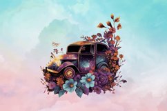 Floral car watercolor sublimation designs colorful Product Image 4