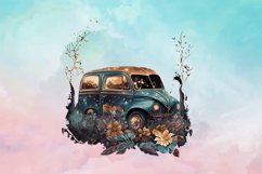 Floral car watercolor sublimation designs colorful Product Image 6