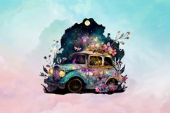 Floral car watercolor sublimation designs colorful Product Image 7