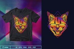 Caracal angry colorful wearing a eyeglasses Product Image 1