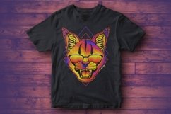 Caracal angry colorful wearing a eyeglasses Product Image 2