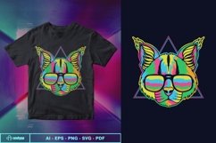 Caracal colorful wearing a eyeglasses vector illustration Product Image 1