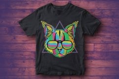 Caracal colorful wearing a eyeglasses vector illustration Product Image 2