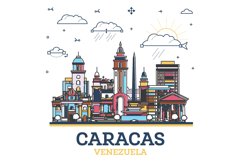 Outline Caracas Venezuela City Skyline. Product Image 1
