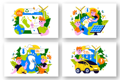 10 Carbon Footprint Reduction Illustration Product Image 2