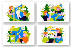 10 Carbon Footprint Reduction Illustration Product Image 3