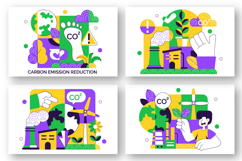 10 Carbon Footprint Reduction Illustration Product Image 3