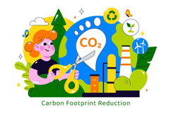 10 Carbon Footprint Reduction Illustration Product Image 4