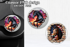 Horse in wall car coaster | Animal coaster sublimation Product Image 1