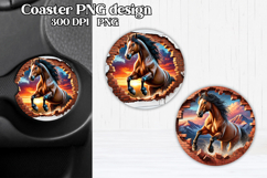 Horse in wall car coaster | Animal coaster sublimation Product Image 1