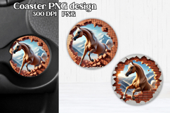 Horse in wall car coaster | Animal coaster sublimation Product Image 1