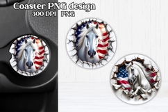 Horse in wall car coaster | Animal coaster sublimation Product Image 1