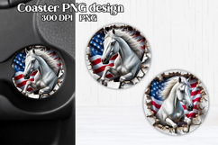 Horse in wall car coaster | Animal coaster sublimation Product Image 1