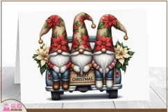 Merry Christmas Gnomes vintage pickup truck, Christmas Gnome Product Image 2