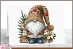 Christmas Gnome sublimation png, Joy to the World gnome png Product Image 2