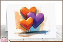 Watercolor Valentine Hearts, Valentine's Day hearts png Product Image 3