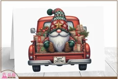 Happy Christmas Gnome truck, Christmas Gnome vintage truck Product Image 4