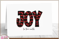 Joy to the World png, Plaid Christmas Joy Letters png Product Image 5