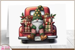 Happy Christmas Gnome truck, Christmas Gnome vintage truck Product Image 3