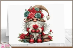 Valentine Gnome png, Valentine gnome sitting on a book stack Product Image 3