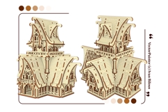 Fantasy Castle Laser Cut File, Fairytale Tower House SVG Product Image 9