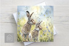 Spring Hares |Hare Watercolour Art | 4 Designs PNG 