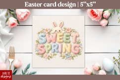 Sweet spring Vintage Spring Card printable Faux embroidery Product Image 1