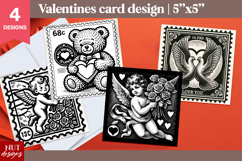 Romantic Valentine Card Vintage Valentine Stamp Card Bundle Product Image 4