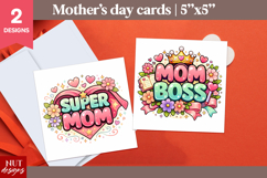 Super Mom &amp; Mom Boss Card Mothers Day card printable Product Image 1