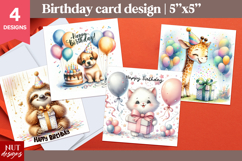 Cute Animal Birthday Card Product Image 1