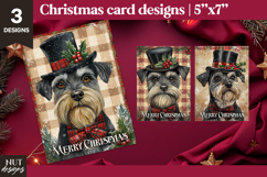 Cute Schnauzer Dog Retro Christmas card Merry Christmas Product Image 1