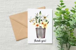 Watercolor spring flower clipart. Daffodils PNG sublimation Product Image 7