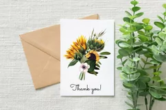 Watercolor sunflower bouquet clipart. Sublimation PNG Product Image 4