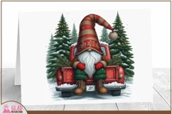 Christmas Gnome vintage truck, Christmas Gnome pickup truck Product Image 3