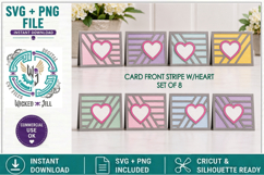 STRIPE HEART CARD FRONT SVG CUT VERTICAL 2 CRICUT SILHOUETTE Product Image 3