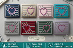 STRIPE HEART CARD FRONT SVG CUT VERTICAL 2 CRICUT SILHOUETTE Product Image 4