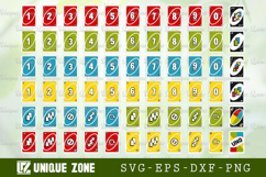 Uno Cards SVG Bundle Card Game Clipart Play Card Cut File Product Image 1