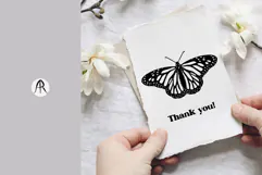 Monarch Butterfly Black Silhouette SVG PNG JPG Product Image 5