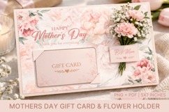 Mothers Day Gift Card Holder With Flower Slot Printable Product Image 1