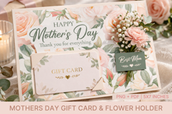 Printable Mothers Day Gift Card Holder With Bouquet Slot Product Image 1