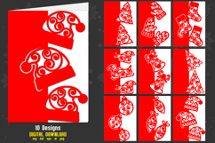 10 Christmas Papercut Card, Christmas Card Bundle Product Image 1