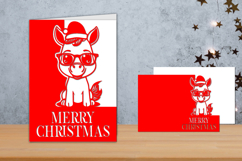 Christmas Card Papercut, Christmas card Template, Unicorn Product Image 1